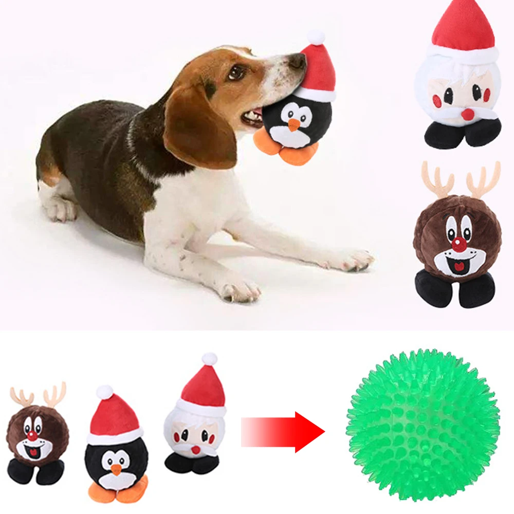 Plush Pets Dog Toy New Year Series Set Cute Dolls Bite Funny Pet Chewing Toys For Pupy Cat Washable Play Supplies | Дом и сад