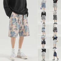 loose large size beach shorts elastic printed men s middle pants fifth pants 2021 summer new m 5xl