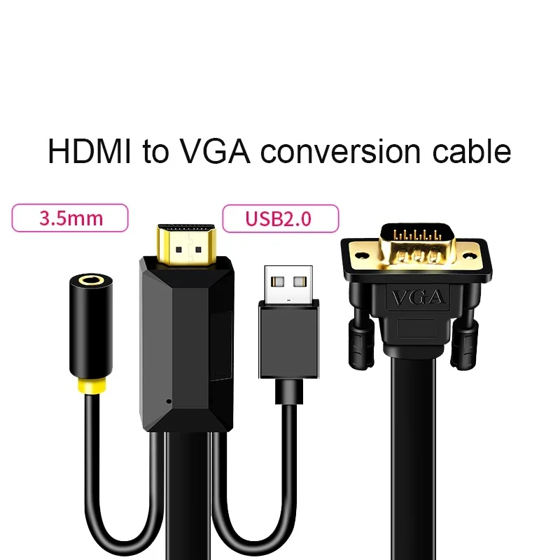 HDMI в VGA кабель HD видео сплиттер 3 5 мм аудио поддержка адаптер конвертер для