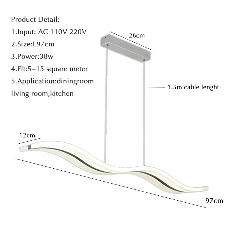 Акриловая светодиодная люстра 110 В 220 Современная Потолочная светильник для