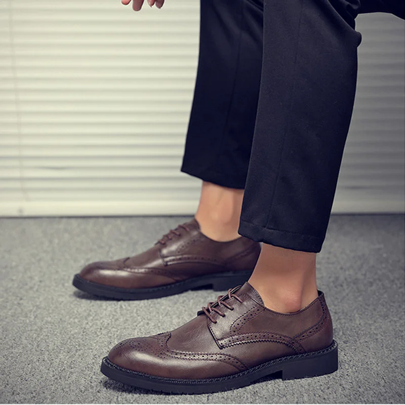 

Men's Casual Shoes Fashion Men's Leather Shoes Spring and Sherlock Business Men's Shoes Men's Wedding Youth Men's Leather Shoes