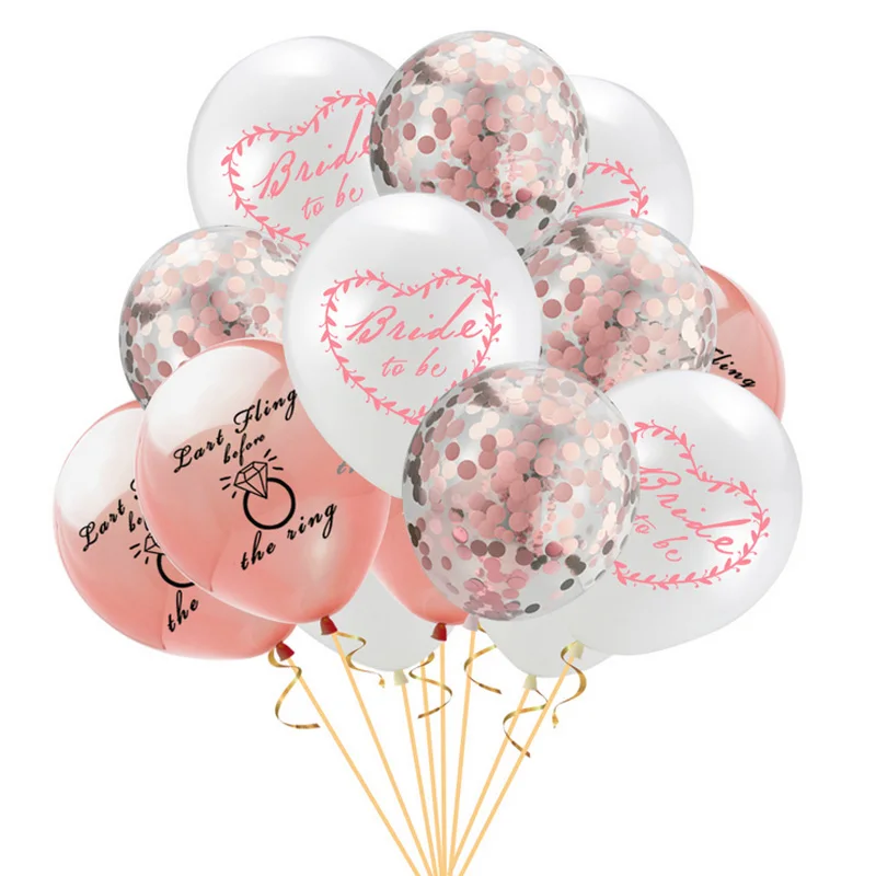 

12 Inch Bride To Be Balloon Rose Gold Confetti Latex Balloons Wedding Birthday Decoration Supplies Baby Shower Decor Balloon