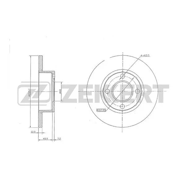 Диск торм. перед. Audi 80 V 91 ZEKKERT bs 5084|Тормозной цилиндр| |