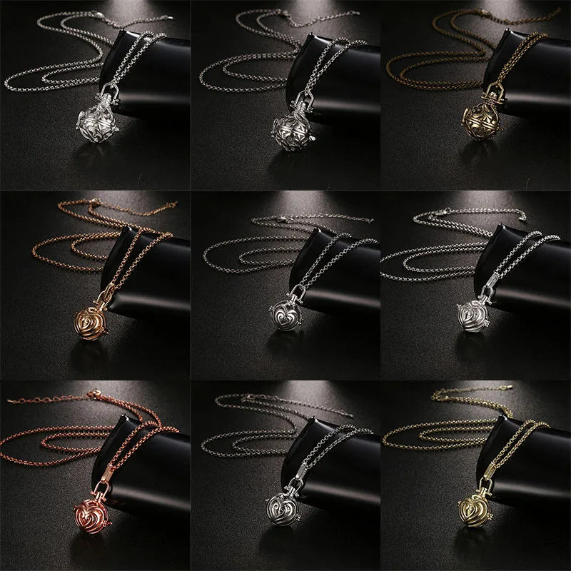 

Mexico Aromatherapy Diffuser Necklace Music Ball Vintage Locket Heart-Shaped Exquisite Pendant Jewelry Woman Fashion Accessories
