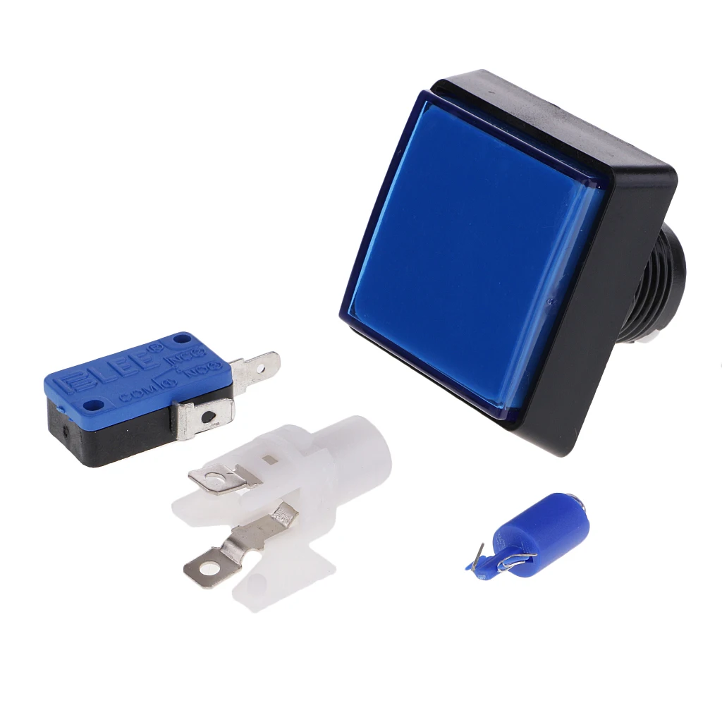 Rectangle Arcade Machine Game Button with led lamp illuminated | Спорт и развлечения