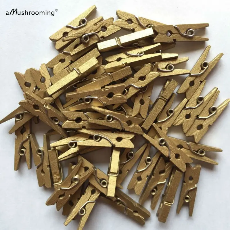 50 бусины золотого мини прищепки с фокусным расстоянием 25 мм маленькие золотые