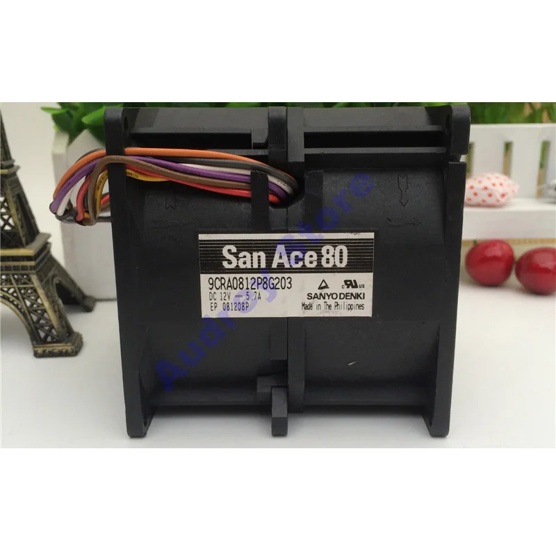 Оригинальный японский SANYO 9CRA0812P8G203 12 В 5 7a 8 см 8080 двойной двигатель 4