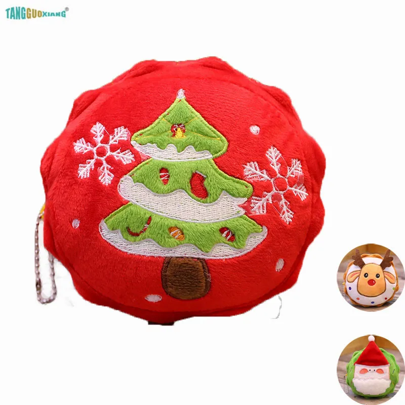 

small Pendant 10cm Santa Claus elk Christmas tree key chain Plush Toys Soft Stuffed Doll Xmas joyous Gift