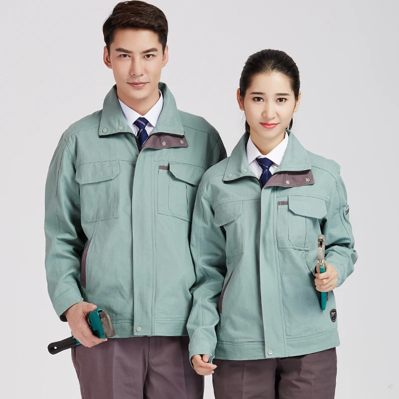 100% cotton Work Clothing Set Men Women Jacket+Pants Mechanic uniforms auto Repair Welding suit Workshop Coverall wear resistant |