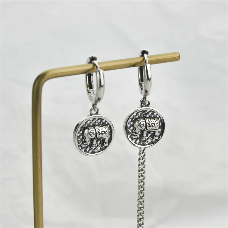 

Korean New Wild Sterling Silver Baby Elephant Earrings Female Simple Retro Personality S925 Silver Earrings Jewelry