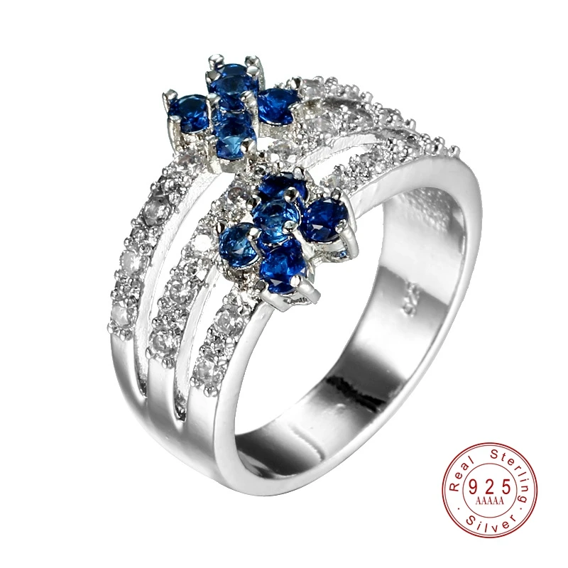 Уникальное женское свадебное кольцо Королевский синий винтажное модное