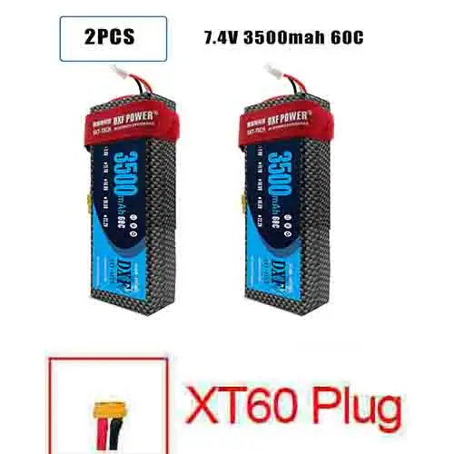 DXF 2 шт батарея lipo 2S 3S 7000mah 3500mah 11,1 V 5200mah Hardcase 100C 200C 11,1 V 2700mah 30C для дрона вертолета 1/8 RC автомобиля - Цвет: 2PCS3500HARDXT60
