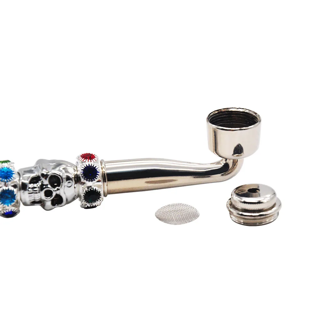 Череп металлическая курительная трубка из цинкового сплава 178 мм чаша ручная