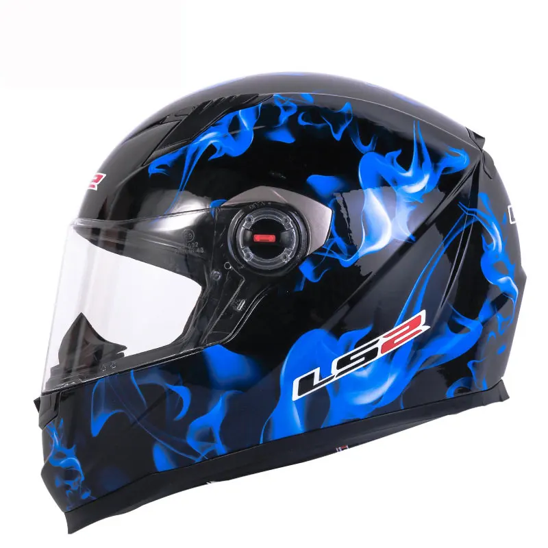 LS2 FF358 анфас бездорожье Мотокросс Мотоцикл мото скутер шлем Casco Capacete ECE - Цвет: Black Blue