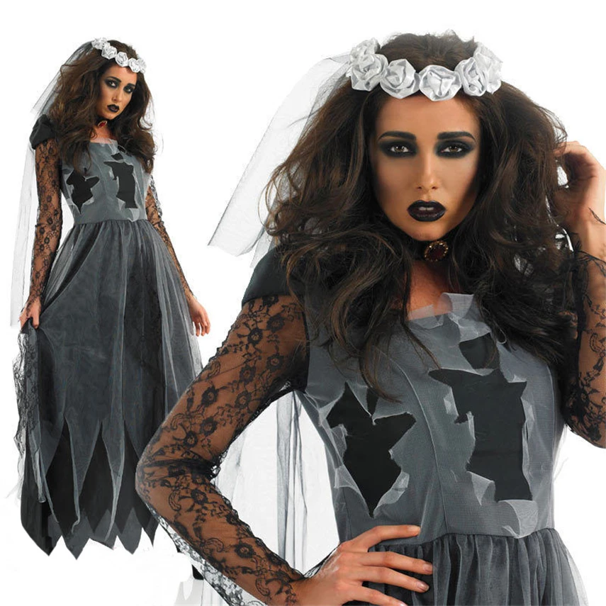 

Halloween Scary Costumes for Women Witch Vampire Demon Bride Sexy Cosplay Masquerade Carnival Party Performance Clothing