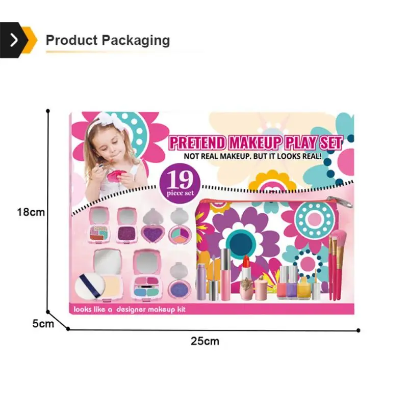 

Simulation Cosmetics Girl Pretend Play Make Up Toy Simulation Cosmetics Pink Makeup Set Princess Beauty Plastic Play House Toy
