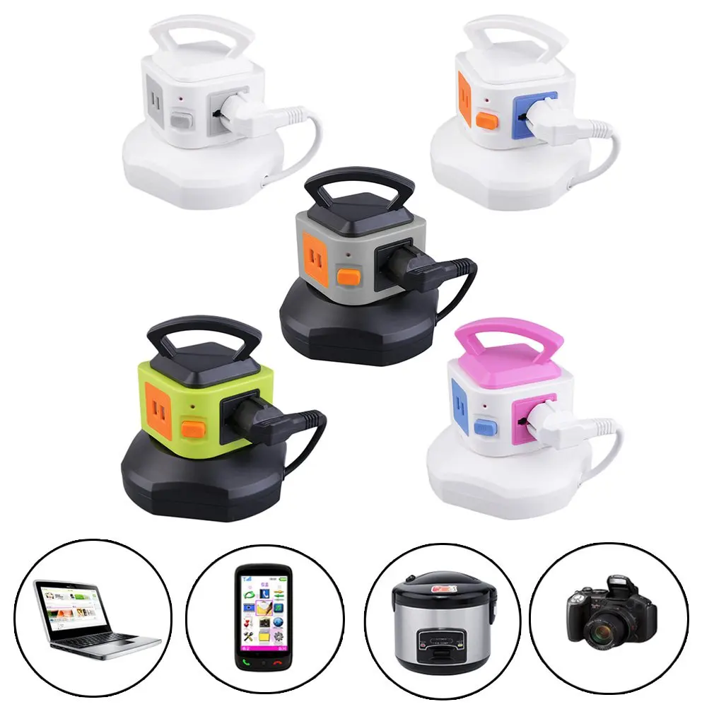 PC + ABS Smart Anti-Thunder защита от перегрузки 3-Outlet с 2-USB портами розетка защищенная