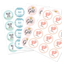 4 5cm lovely baby shower stickers gender reveal party gift labels sticker diy crafts kids gift birthdaybaby shower decorations
