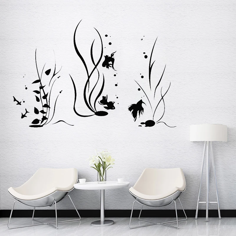 

Аквариума настенный стикер рыбка море океан морская Стиль виниловые наклейки в виде Фотообоев c переводными картинками домашний декор для ...