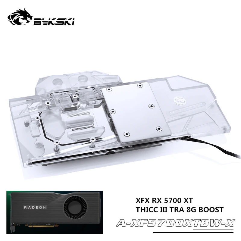 Водяной блок Bykski GPU для XFX RX 5700 XT THICC III ULTRA 8G графическая карта MOBO AURA SYNC 12 В/5 В|Кулеры