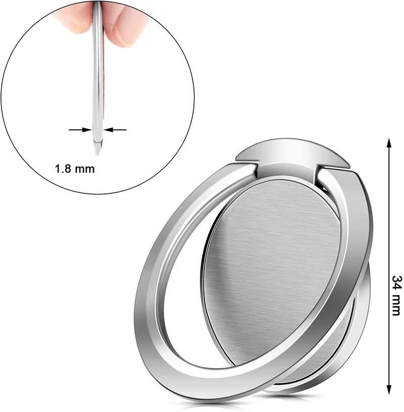 

Thin Luxury Mobile Phone Socket Holder Universal Car Lazy Bracket Stand Accessories Finger Ring Adjustable Degree For All Phone