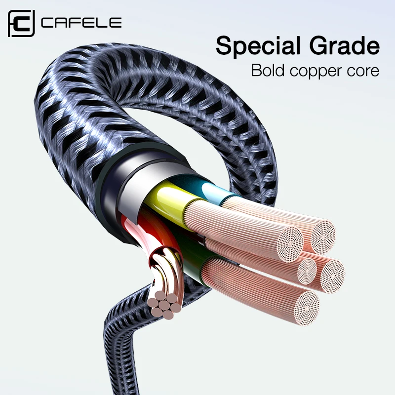 

Cafele 18W Fast Charger Data USB Cable Type C Lightning Cable PD For iPhone USB Cable Cord Wire Nylon Braided For Huawei xiaomi