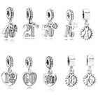 Модные счастливые новинки 16.18.21.30.40.50.60 бриллианты оригинальные S925 Стерлинговое Серебро Женский DIY Романтический Лучший подарок