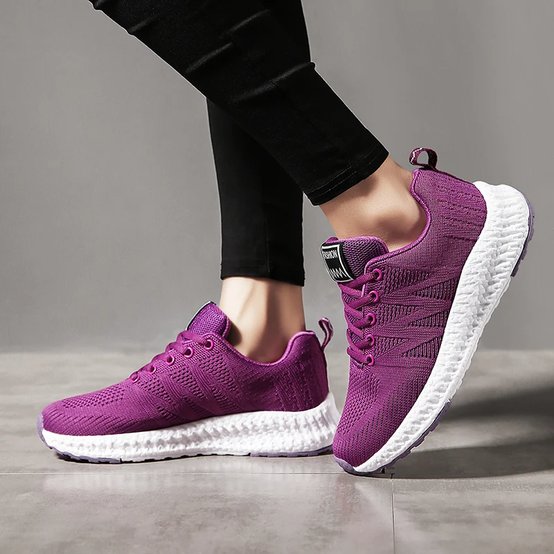 

Кроссовки женские из дышащего сетчатого материала, плоская подошва, для ходьбы, Повседневная модная обувь, белые, 2021