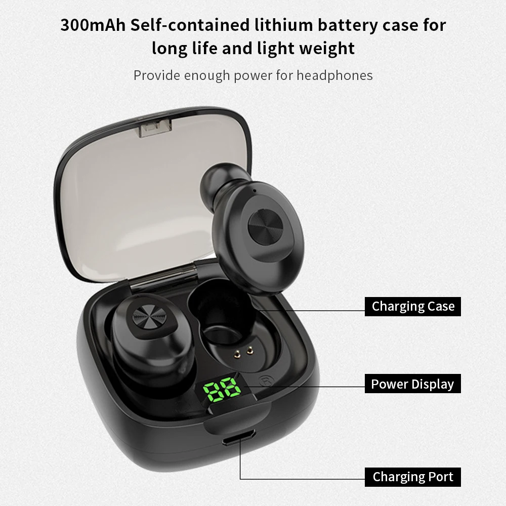 docooler Mini TWS Earbuds BT5.0 Wireless IPX6 Waterproof Sports Headset Digital Power Display Binaural Earphone with Mic | Электроника
