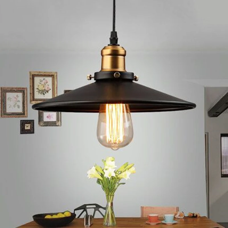 

Decoration Salon Edison Loft Style Vintage Industrial Retro Pendant Lamp Light e27 Holder Iron Restaurant Bar Counter Bookstore