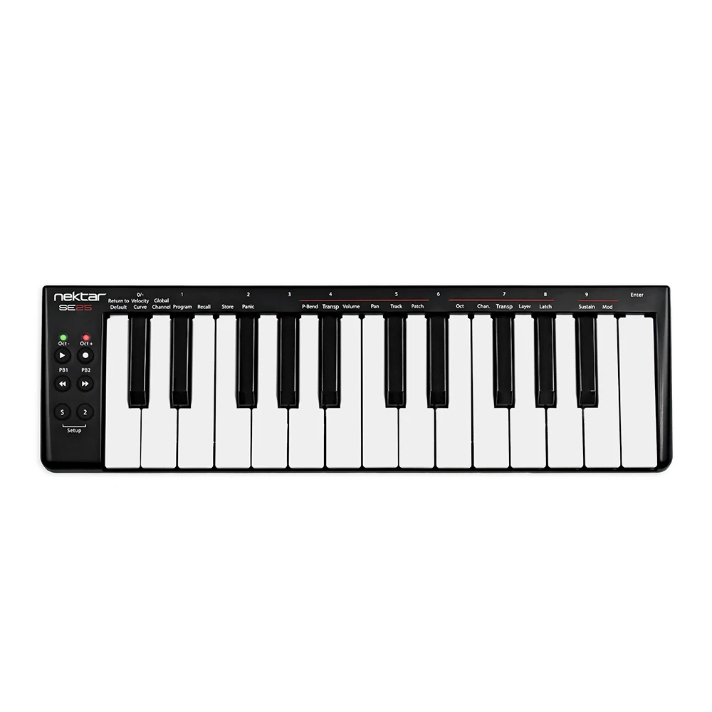 Nektar SE25 миниатюрная 25 клавишная USB MIDI Клавиатура Контроллер скоростная