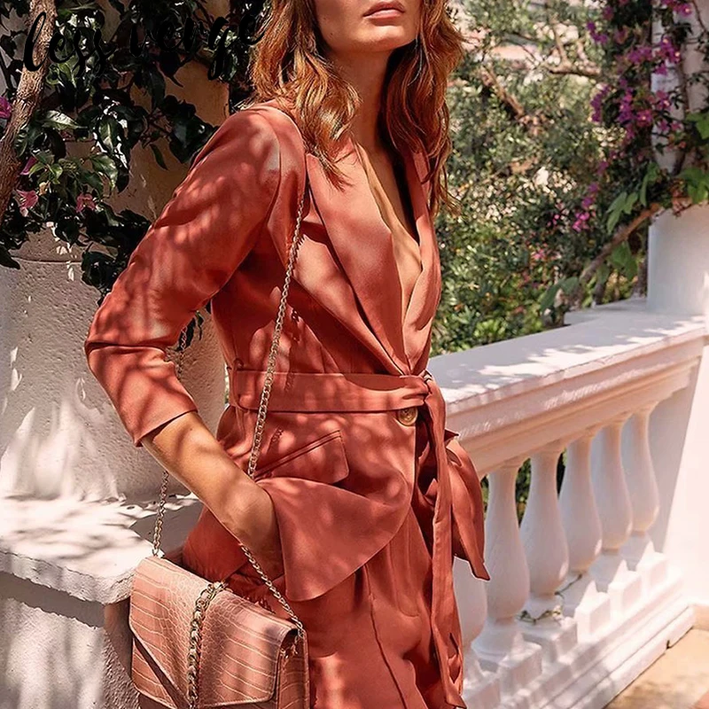 Lessverge офисный Женский комплект из двух предметов топ и штаны Осень зима 2 предмета