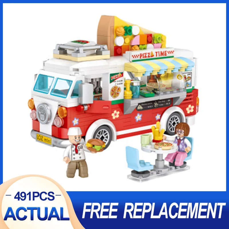 

LOZ Mini Blocks City Series Street view 491pcs+ FOOD truck fruit/icecream shop learning Assemble Toys 1739 1740