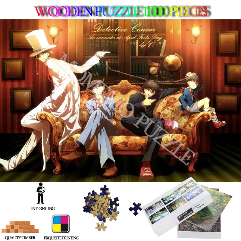 Пазлы Detective Conan игрушки Мультяшные аниме 1000 шт. деревянные головоломки для