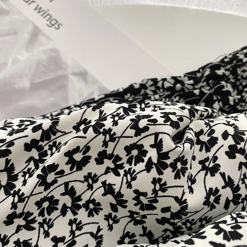 

2021 Women Summer A-Line Chiffon Skirt High Waist Flower Print Women Long Skirt Femme Faldas Jupe Saia Women Clothes
