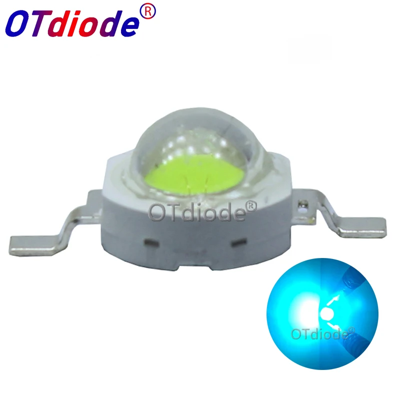 100PCS 3W Cyan Ice Blue Green High Power LED Lamp Led Emitter Light 490-495nm Diode 350-700mA For Decoration