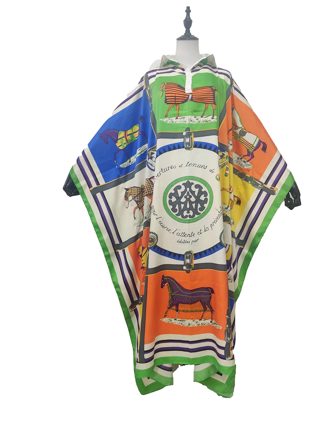

Traditional Dubai 2021 Printed High Collar Batwing Sleeve Kaftan Dresses Plus Size African Bohemian Abaya Muslim Maxi Dress