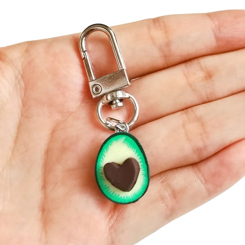Оригинальный новый милый брелок с авокадо для пары Женская безделушка сердечком