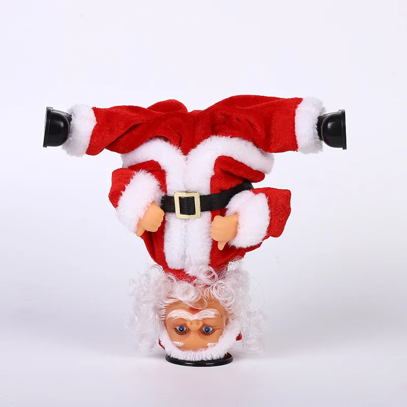 

Christmas Electric Singing Santa Claus Toy Inverted Rotate Singing Dancing Santa Doll Toys Xmas Ornament Santa Musical for Kids