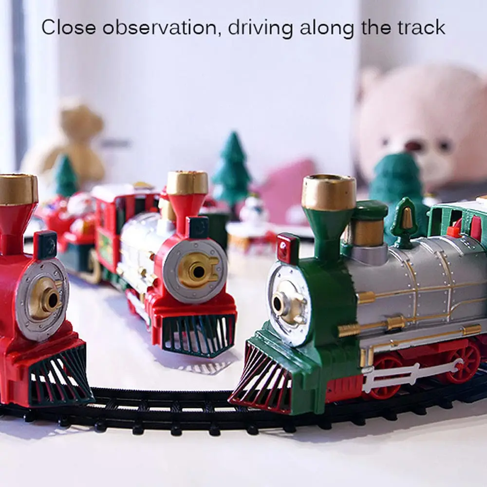 Электрический Железнодорожный автомобиль поезд игрушка Рождественский