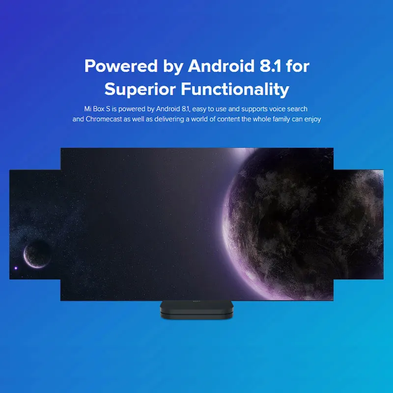 ТВ-приставка Xiaomi Mi Box S 4K Wi-Fi BT4.2 Android 8 1 четырехъядерный процессор 64 бит Mali-450 1000