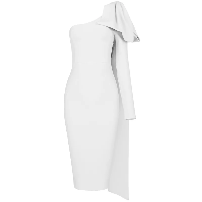 

2020 new one shoulder bra medium length tight temperament women's Bandage Dress