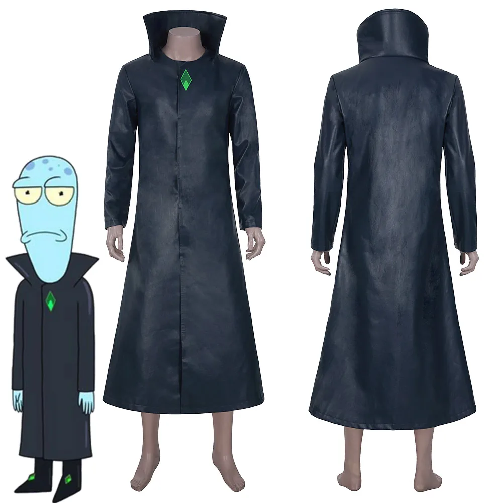 

Solar Opposites Cosplay Costume Korvo Trench Coat Cosplay Adult Male Female Stand Collar Coat Halloween Carnival Suit