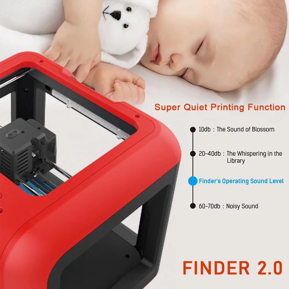 Verkauf Flashforge Finder 2,0 DIY 3D Drucker Kit Auto Nivellierung Abnehmbare Plattform Multi Material 3D Wolke Druck Für Schule Zu Hause Verwenden