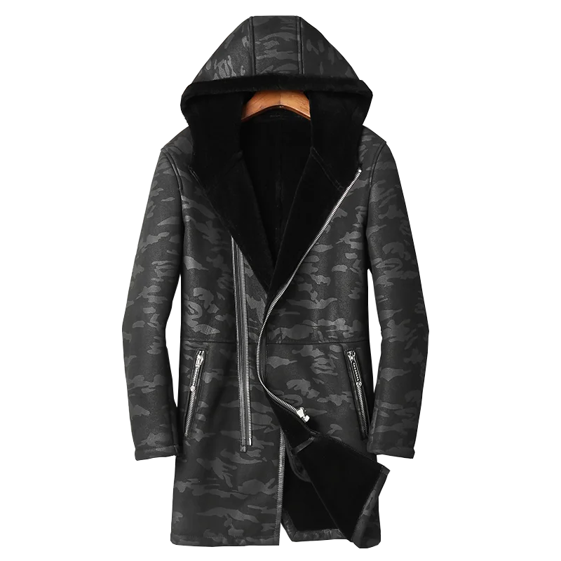 DK новинка с капюшоном тонкая длинная шуба мужская зимняя утолщенная натуральная