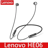 lenovo he06 bluetooth 5 0 neckband wireless earphones stereo sports magnetic bluetooth headset sports running waterproof headset