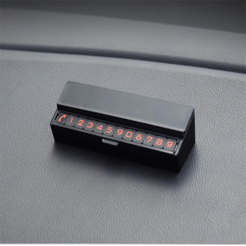 

Double Side Car Temporary Stop Sign Vehicle-Mounted Luminous Dashboard Ornament Car Parking Card Phone Number Plate Card