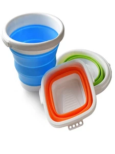 Silicone Bucket for Fishing Promotion Folding Bucket Car Wash Outdoor Fishing Supplies Square 10L Bathroom Kitchen Camp Bucket