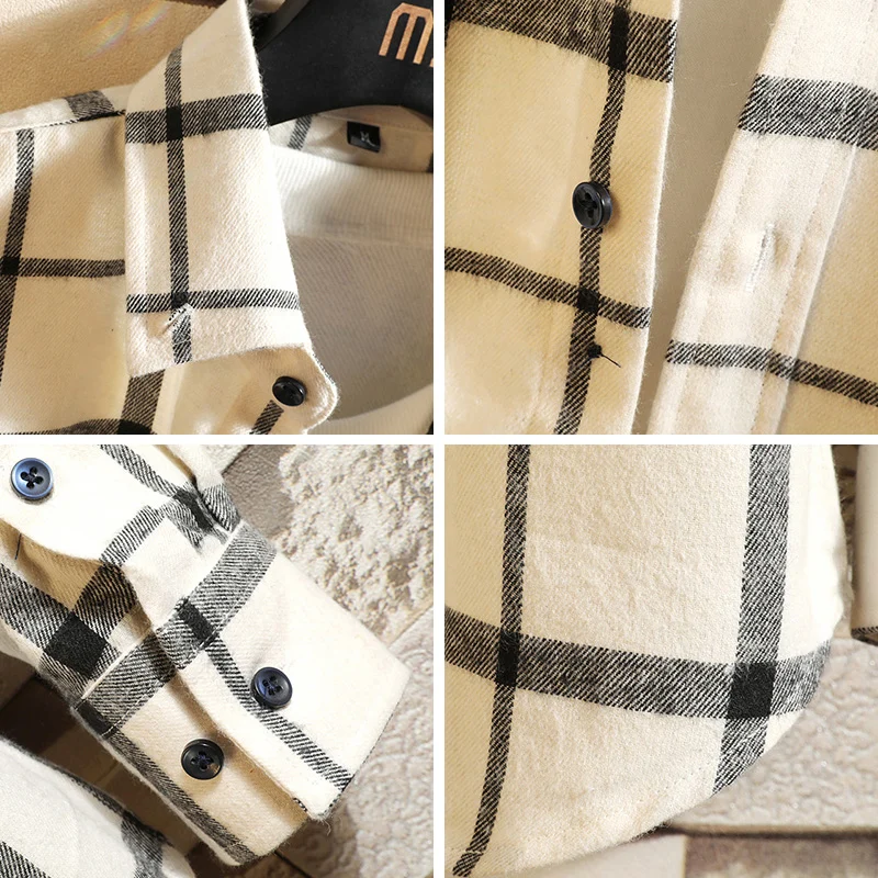 

Autumn and Winter Plaid Men's Shirt Loose Oversize Hiphop Red and Black Plaid Shirt Men Fashion Vintage Rockabilly Shirt HH50CS