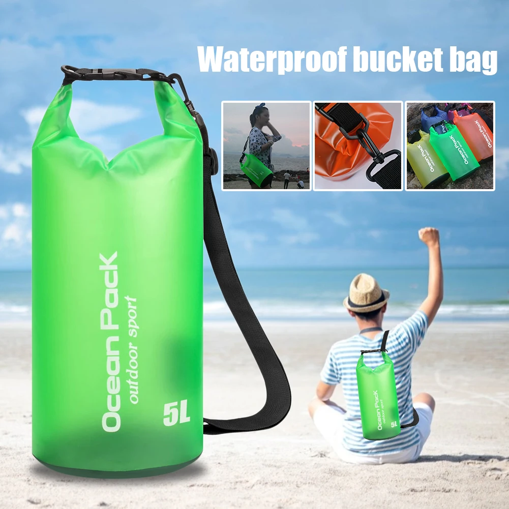 

2/5L Dry Drifting Bag Sack Storage Pack Waterproof Foldable Rafting Swimming Kayaking Canoeing Trekking Boating Sailing Fishing